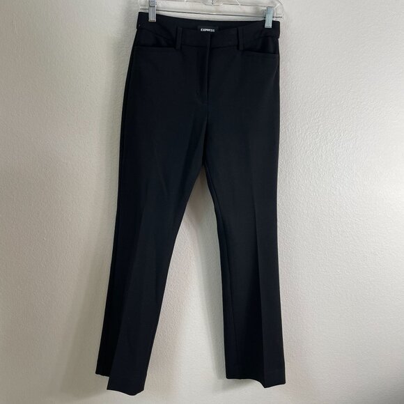 Express Womens 4 Short Black Columnist Boot High Rise Dress Pants Trousers - Picture 1 of 9